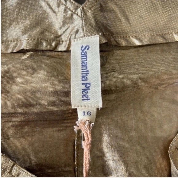 Samantha Pleet High Rise Gold Metallic Pants NWT - Picture 5 of 6